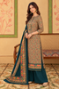 Bottle Green Floral Resham Woven Pashmina Unstitched Suit Material