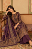 Wine Velvet Printed Unstitched Suit Material