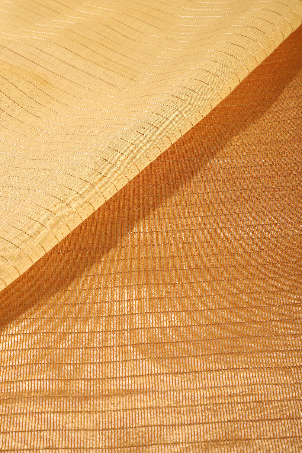 Pale Mustard Color Cotton Zari Embroidered and Woven Saree