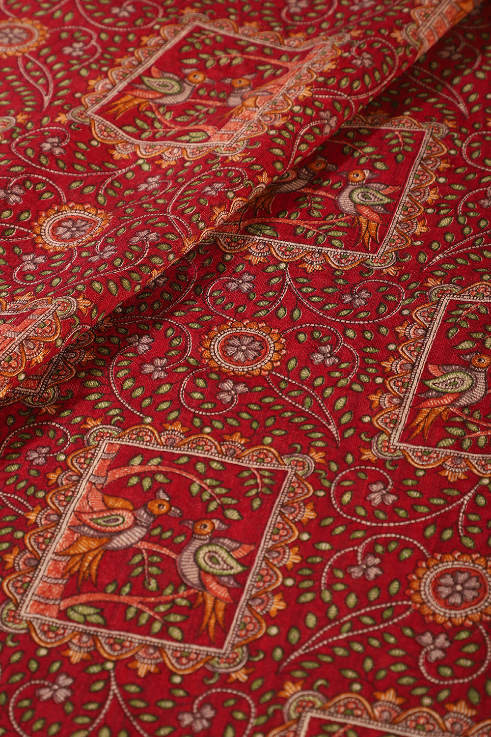 Maroon Color Cotton Traditional Printed Saree