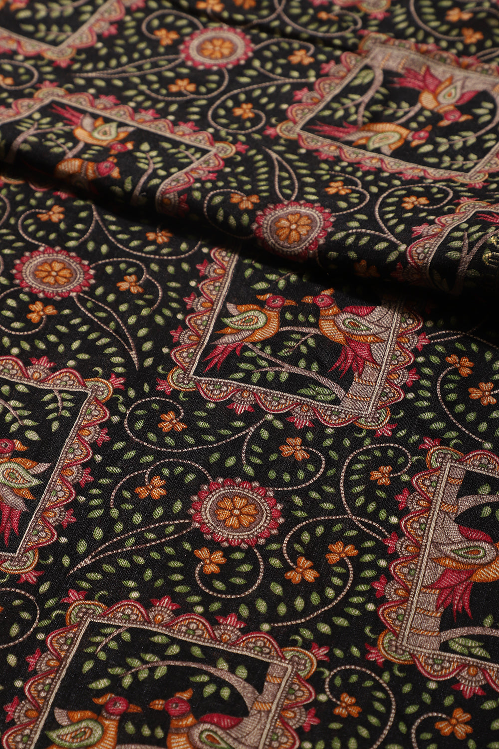 Black Color Cotton Traditional Printed Saree