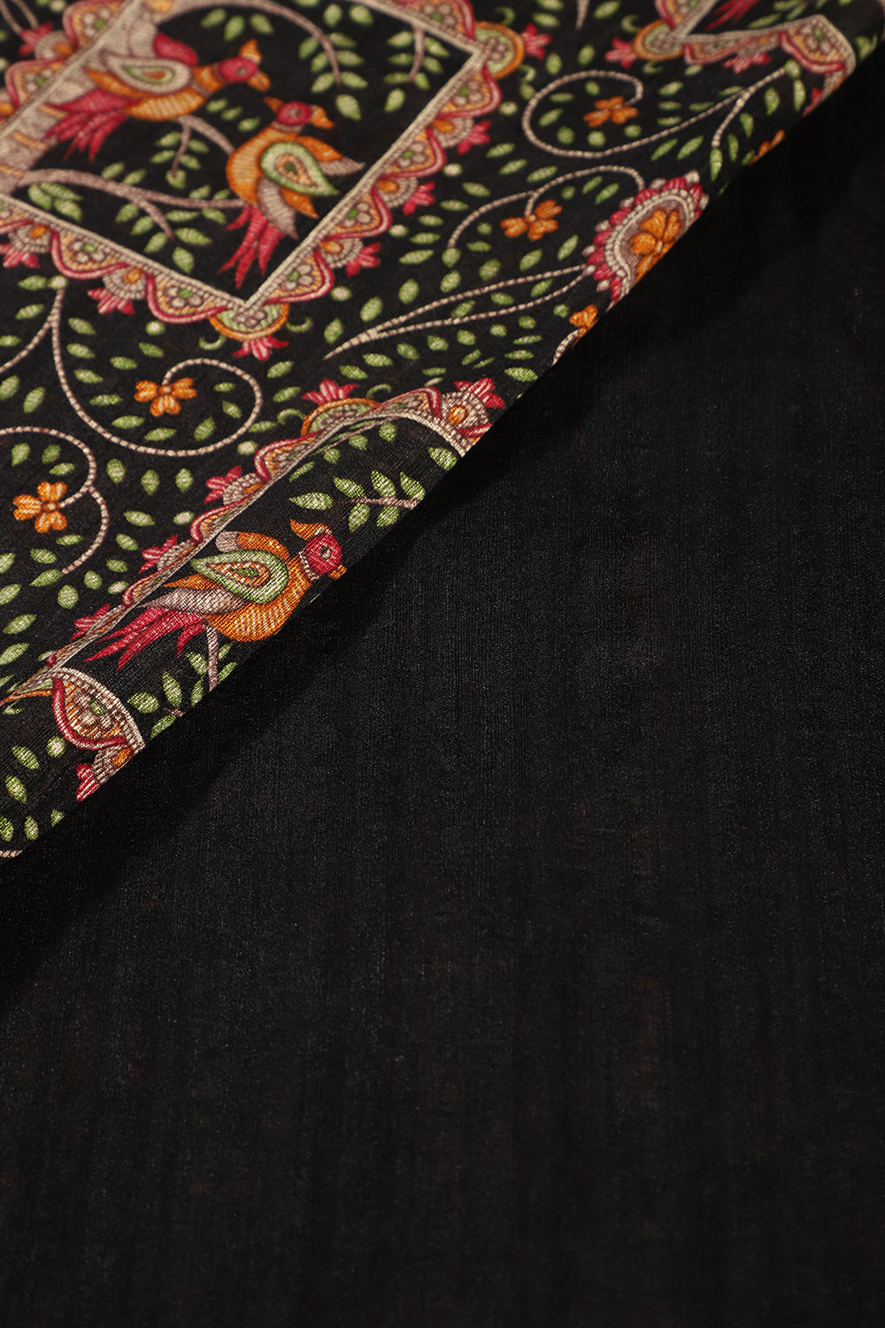 Black Color Cotton Traditional Printed Saree
