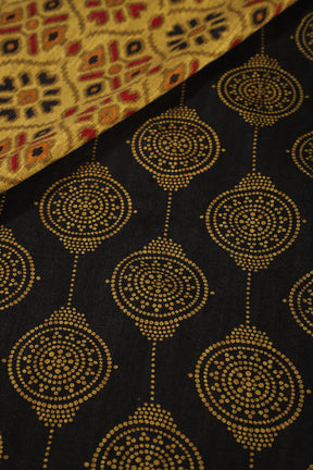 Olive Green Colour Printed Cotton Silk Saree