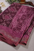 Dark Mauve Color Georgette  Abstract Printed Saree