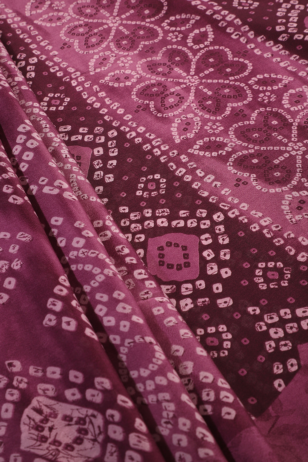 Dark Mauve Color Georgette  Abstract Printed Saree