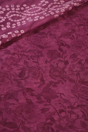 Dark Mauve Color Georgette  Abstract Printed Saree