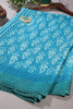 Turquoise Color Georgette Printed Saree
