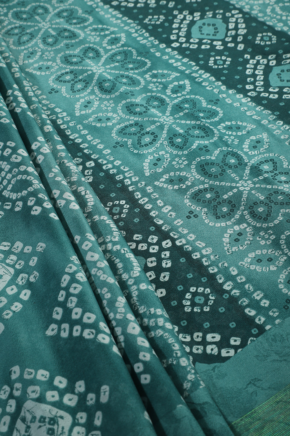 Sea Green Color Georgette  Abstract Printed Saree