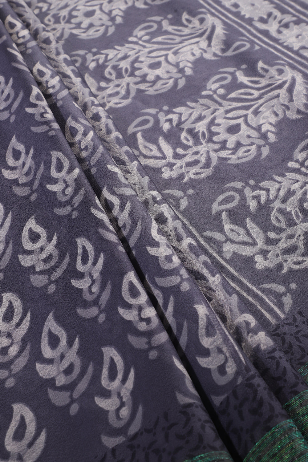Grey Color Georgette Printed Saree