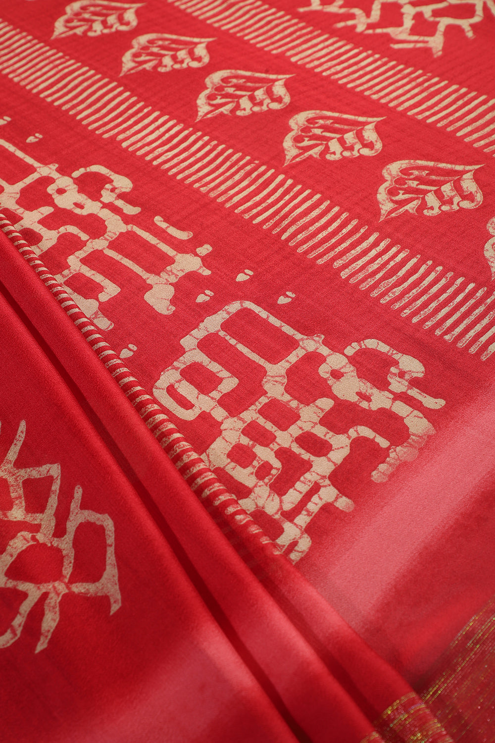 Red Color Georgette Printed Saree