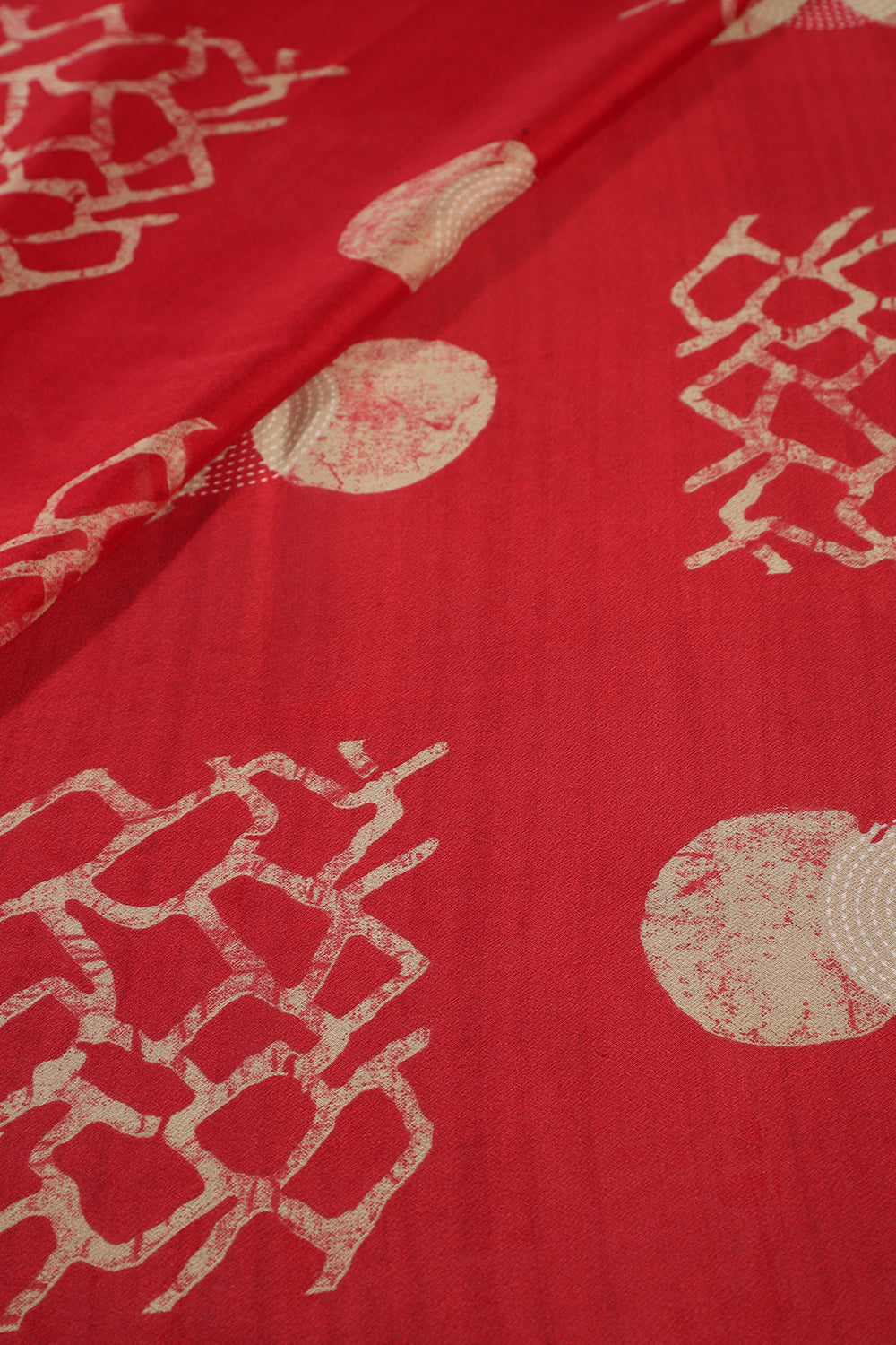 Red Color Georgette Printed Saree