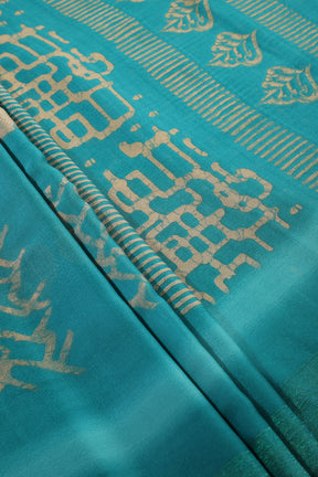 Teal Green Color Georgette Printed Saree