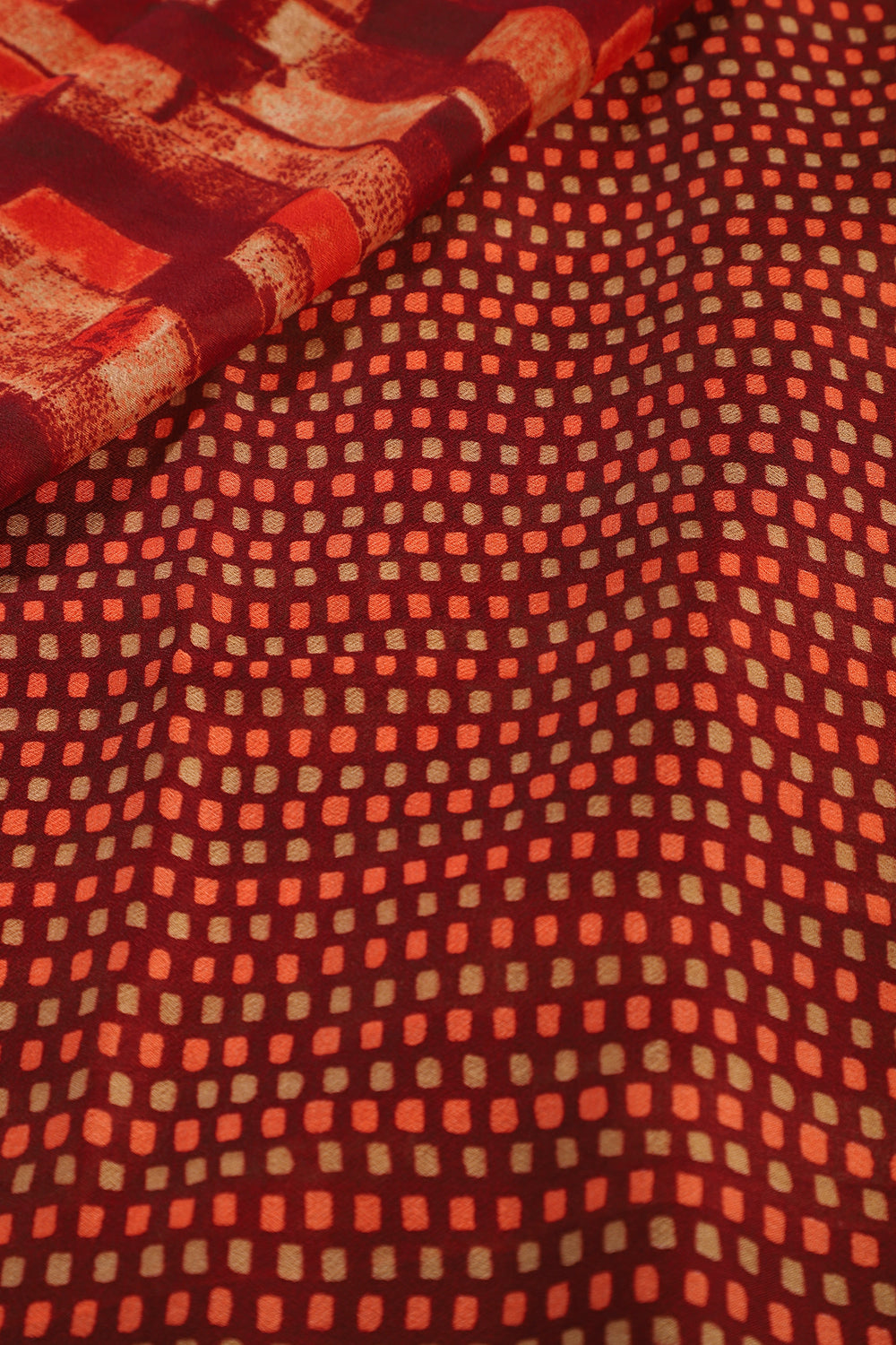 Maroon Color Georgette  Abstract Printed Saree