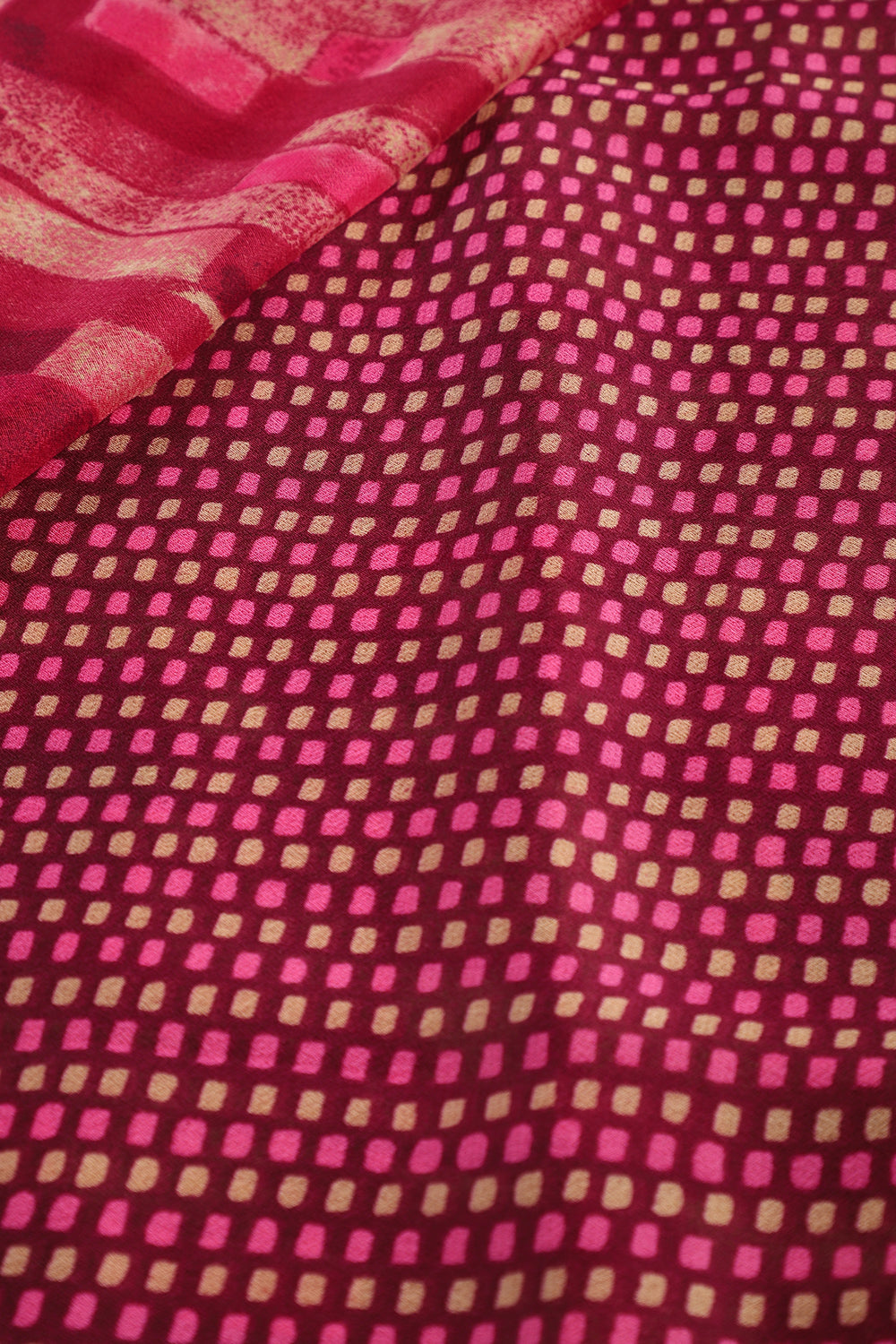 Wine Color Georgette  Abstract Printed Saree
