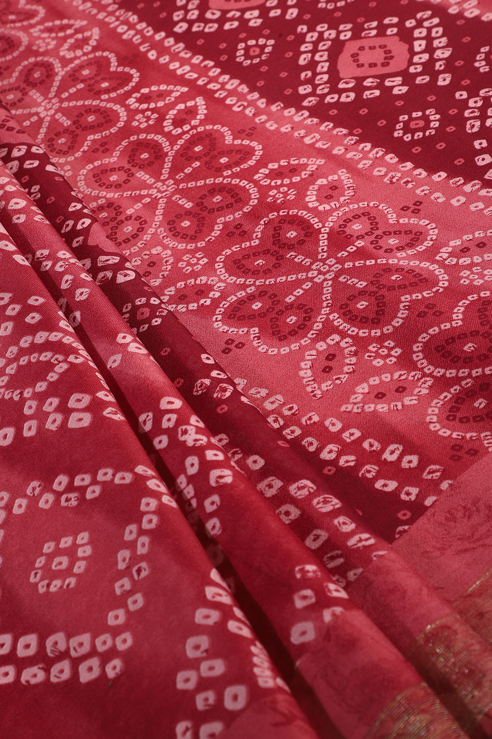 Old Brick Color Georgette  Abstract Printed Saree