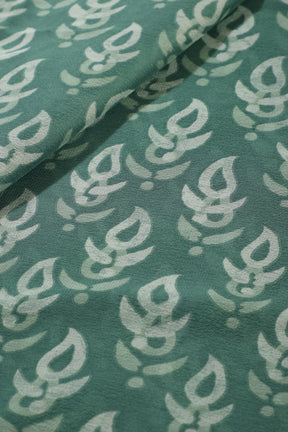 Sea Green Color Georgette Printed Saree