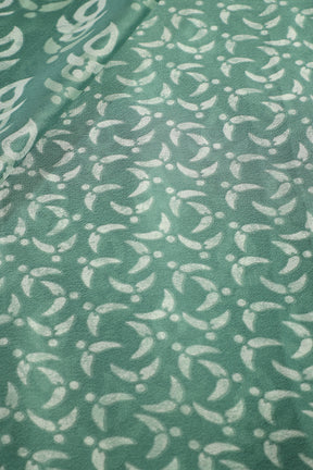 Sea Green Color Georgette Printed Saree