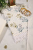 White & Green Color Cotton Floral Printed & Resham Embroidered Unstitched Suit Fabric