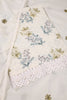 White & Green Color Cotton Floral Printed & Resham Embroidered Unstitched Suit Fabric