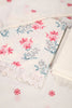 White & Cherry Color Cotton Floral Printed & Resham Embroidered Unstitched Suit Fabric