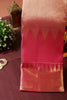 Magenta Pink Color Kanjivaram Pure Silk Handloom Gold Zari Saree with Temple Border