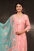Pink Color Muslin Printed Straight Suit