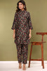 Black Color Printed Muslin Co-Ord Set