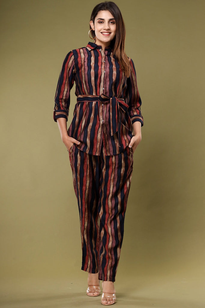 Multi Colour Muslin Printed  Co-Ord Set