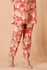 Coral Color Muslin Printed Co-Ord Dress