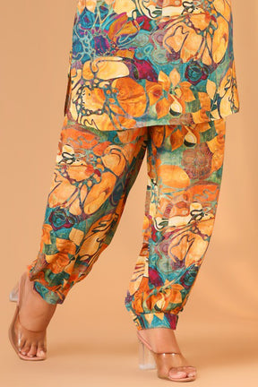 Mustard Color Muslin Printed  Co-Ord Set