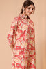 Coral Color Muslin Printed Co-Ord Dress