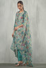 Mint Green Color Linen Printed Suit