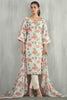 Cream & Orange Color Linen Printed Suit