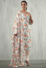Cream & Orange Color Linen Printed Suit