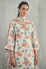 Cream & Orange Color Linen Printed Suit