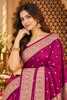 Purple Mulbary Banarasi Silk Woven Saree