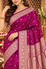 Purple Mulbary Banarasi Silk Woven Saree