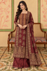 Maroon Velvet Printed Unstitched Suit Material