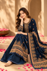 Navy Color Velvet Digital Printed Unstitched Suit Material