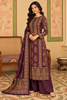 Wine Velvet Printed Unstitched Suit Material