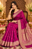 Purple Mulbary Banarasi Silk Woven Saree