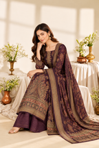 Wine Digital Printed Velvet Unstitched Suit Fabric