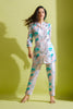 Teal & Grey Printed Cotton Co-Ord Set