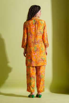Mustard Color Printed Crepe Co-Ord Set