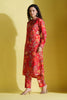 Red Color Printed Muslin Co-Ord Dress