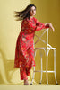 Red Color Printed Muslin Co-Ord Dress