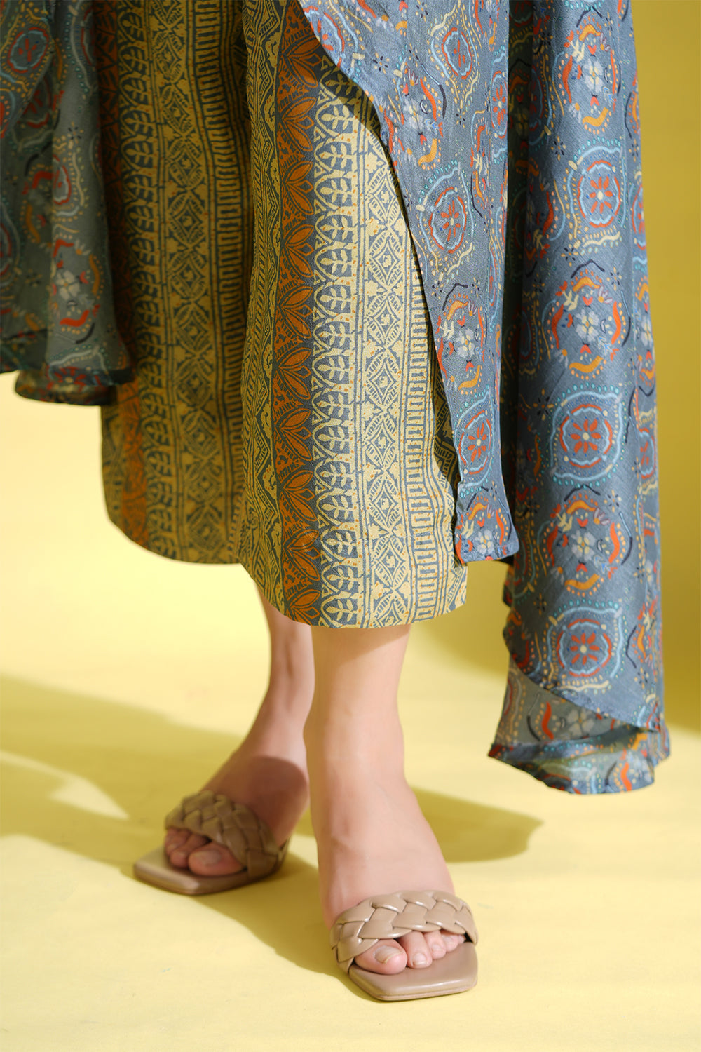 Grey Color Muslin Printed Co-Ord Set