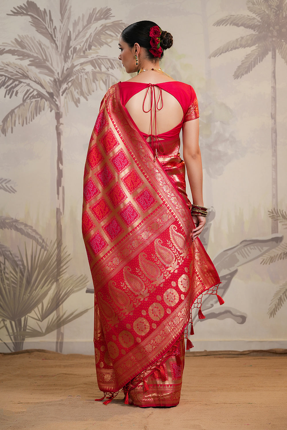 Red Color Silk Woven Saree