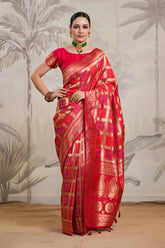 Red Color Silk Woven Saree