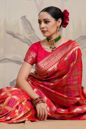 Red Color Silk Woven Saree